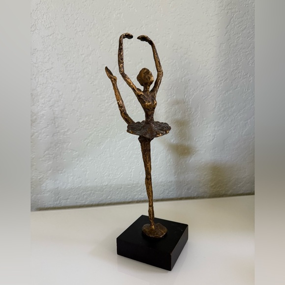 Vintage Deco Bronze Brass Ballerina Figural Statue Swan Lake Ballet MetalDance